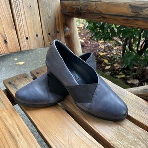 Ecco Felicia Stretch Wedge Womens Size 36 Blue Leather Slip On Loafer Shoe